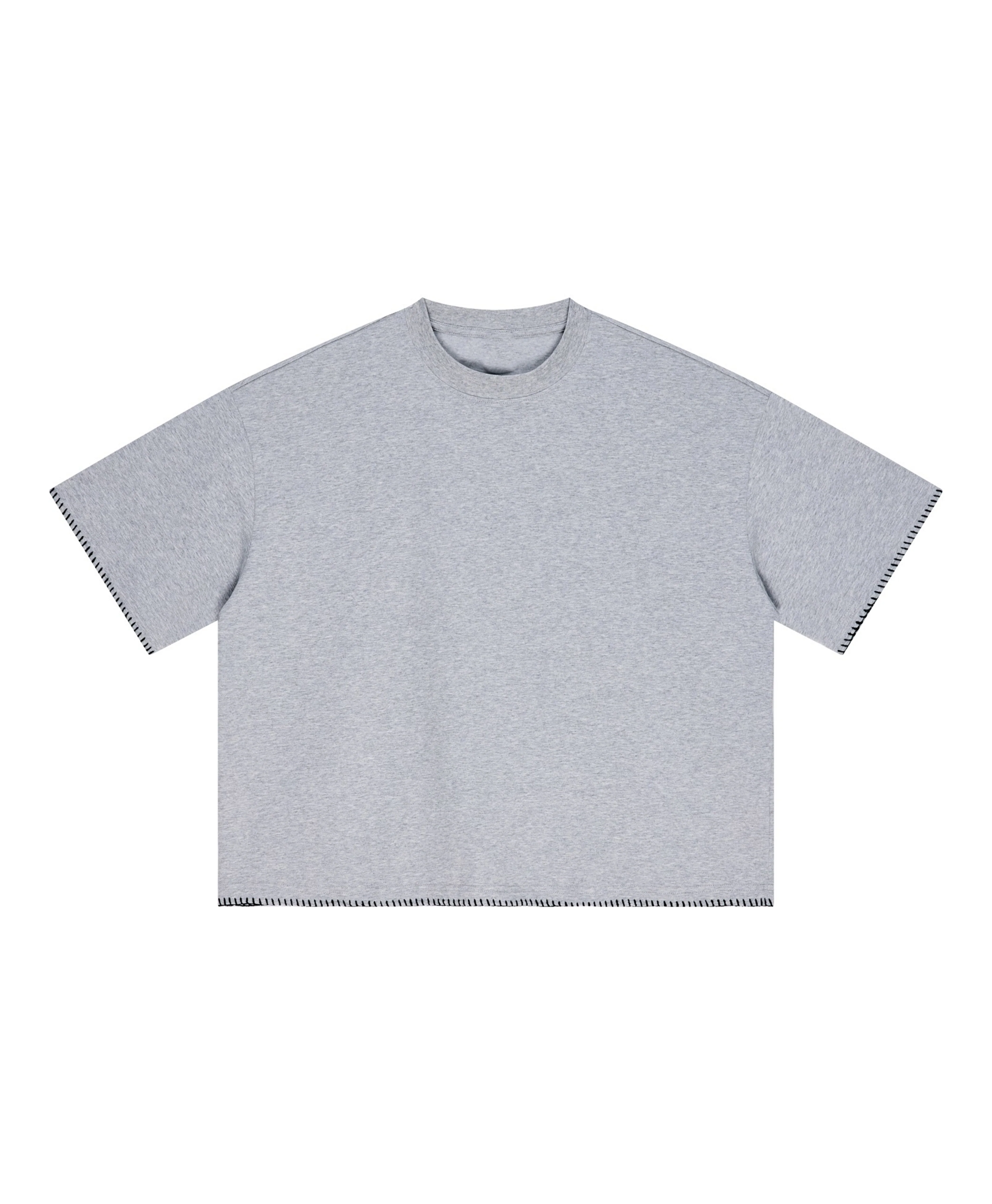 ATHENTIQ PREMIUM BLACK STITCHED BOXY TEE