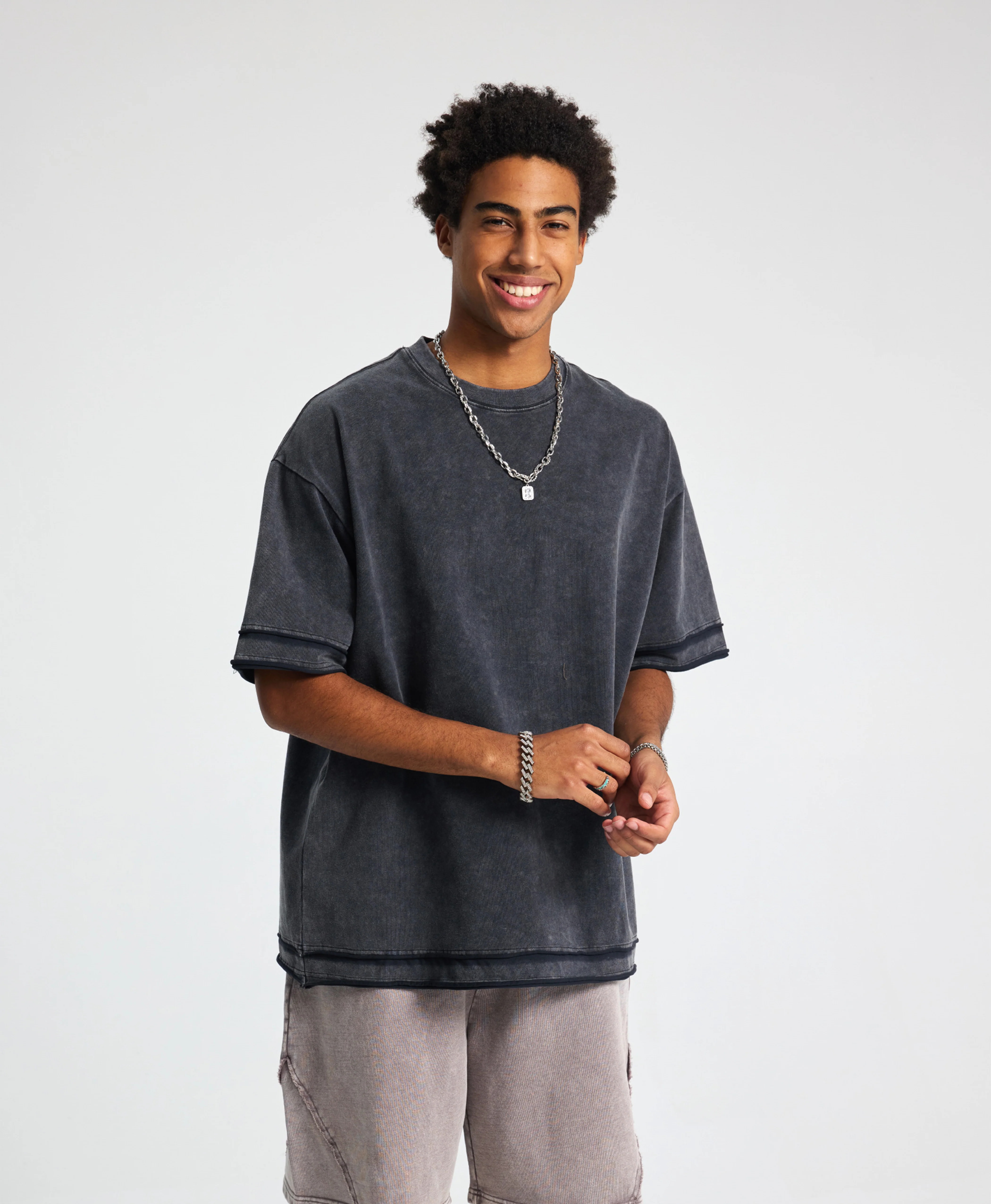 ATHENTIQ WASHED TWIN LAYER TEE