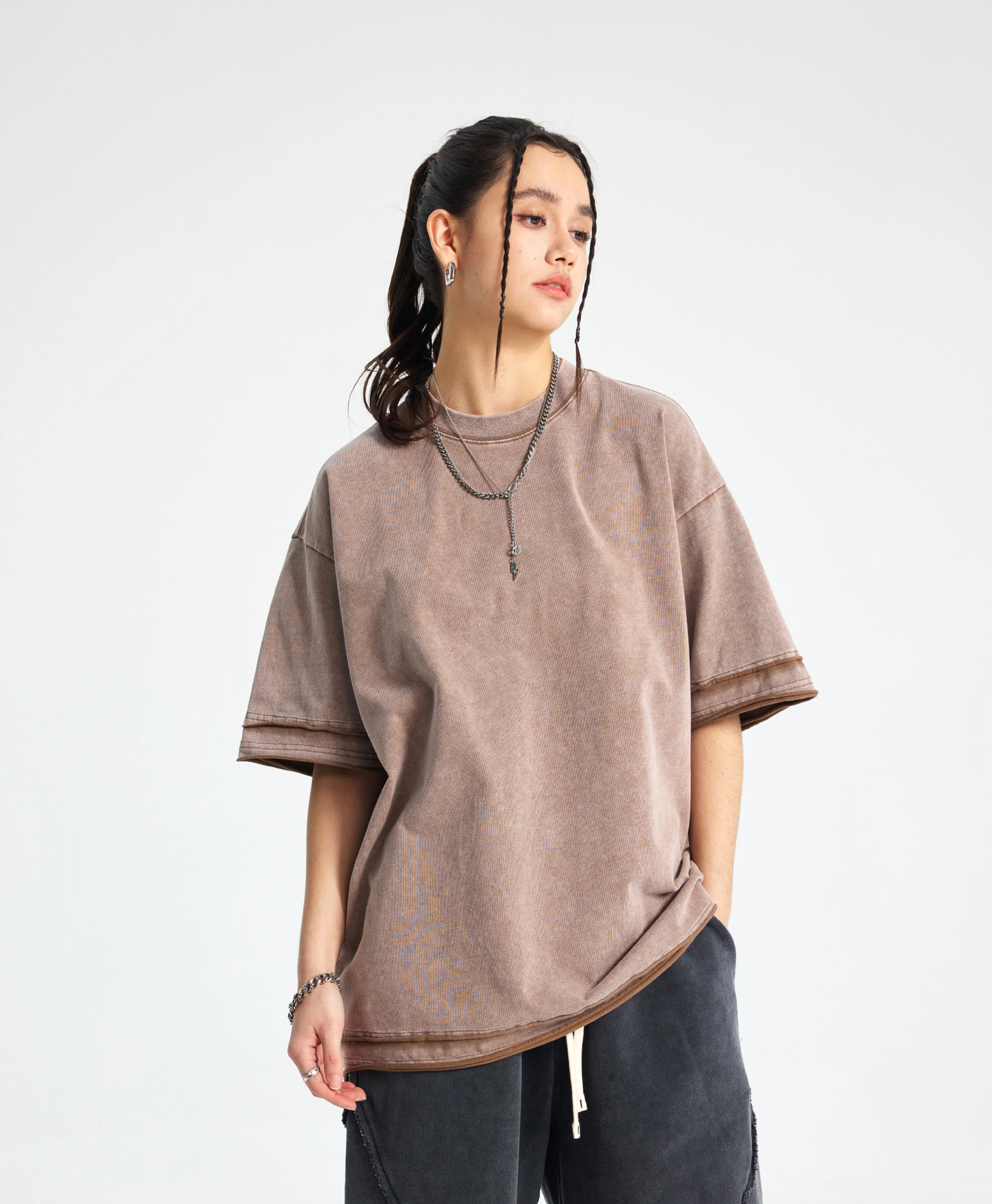 ATHENTIQ WASHED TWIN LAYER TEE - Image 2