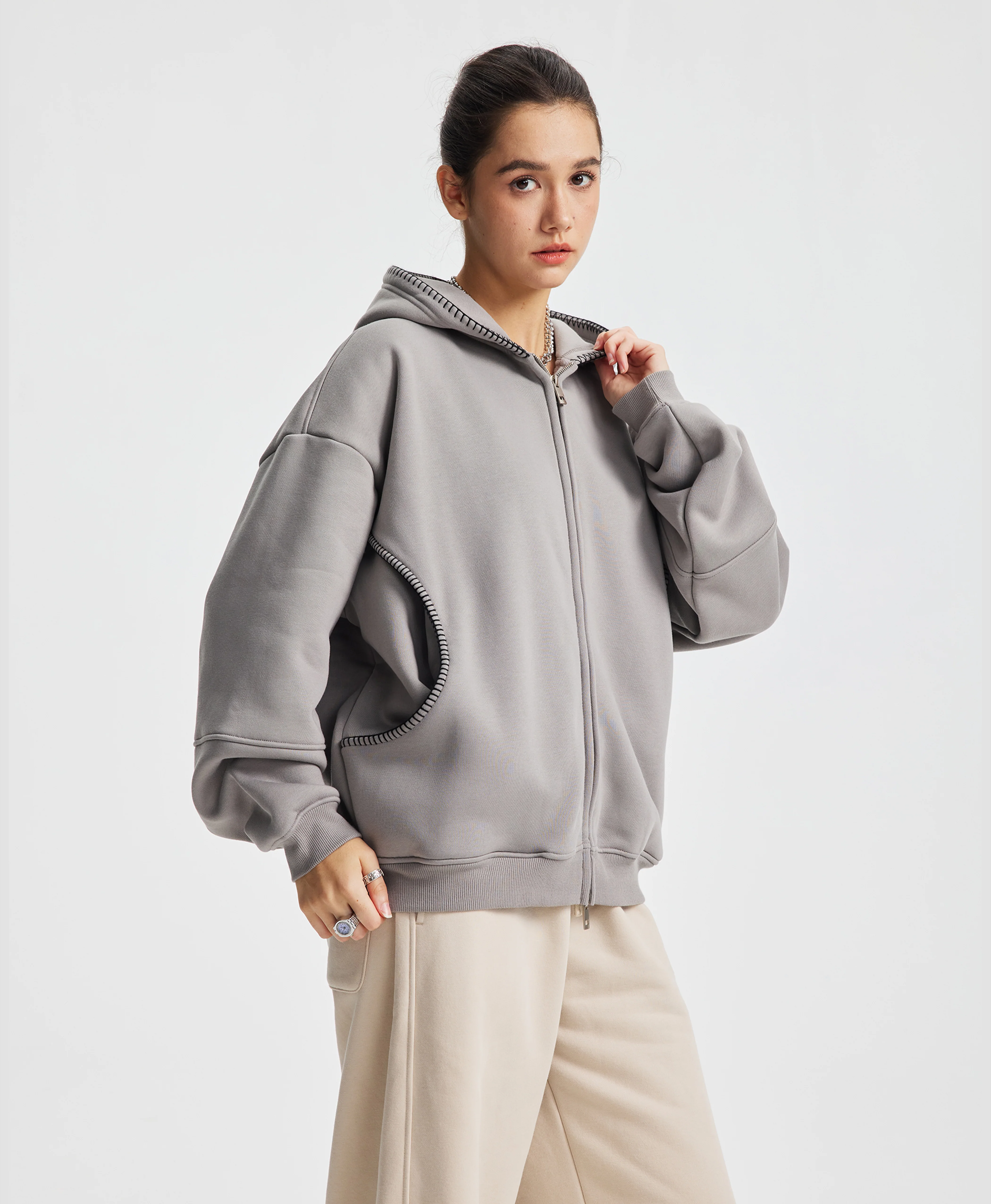 ATHENTIQ SHADOWLINE ZIP HOODIE - Image 2