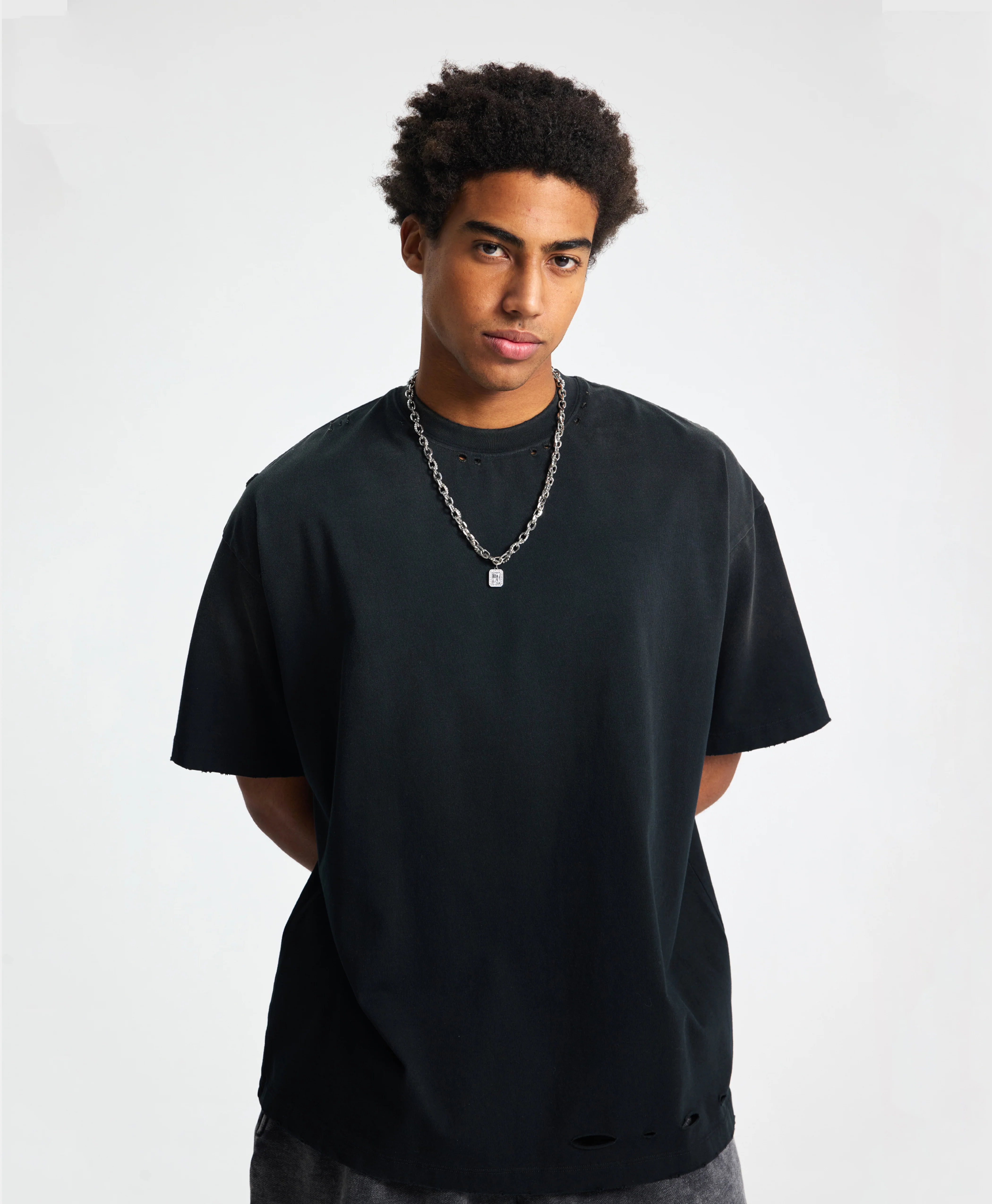 ATHENTIQ WASHED RIPPED TEE - Image 6